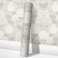 1 Roll Elegant Vintage Bohemian Style Peel And Stick Wallpaper - Brown/White Background Floral Patte