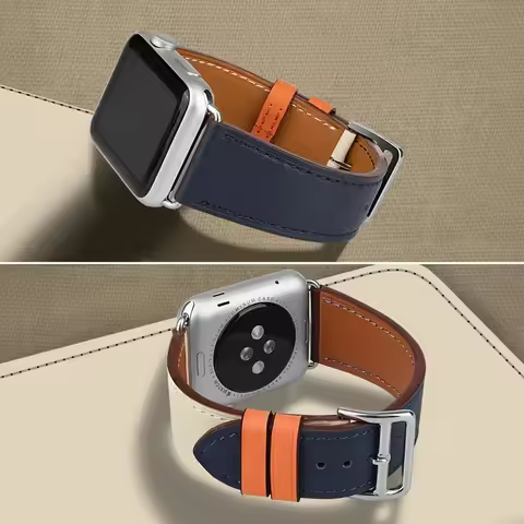 Strap for Apple watch band 44mm 40mm 45mm 41mm 49mm 42mm 38mm Genuine Hermes Leather bracelet iWatch