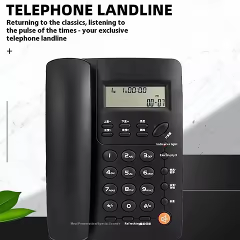 Digital Corded Landline Phone One Click Dialing Hands-Free Feature Caller ID Quick Calling Intercom