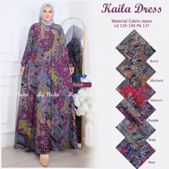 GAMIS BATIK JUMBO XL  XXXXXL DRESS MUSLIM WANITA JUMBO LD 110-150 GAMIS CALVIN JEANS JUMBO BAHAN MEL