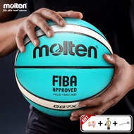 Molten Green GG7X Basketball Ball Indoor Outdoor Molten Ball FIBA Size 7 Leather Youth Bola