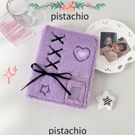 PISTA Photocard Holder, Ribbon Bow A5 Photo Albums, Plush Ballet-Style Girls Star Photo Card Collect