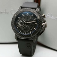 JAM TANGAN PRIA ALEXANDRE CHRISTIE 9205 RUBBER AC9205 CARBON TALI KARET