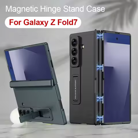 Magnetic Hinge All-included Case for Samsung Galaxy Z Fold 7 6 Ultra-thin Shockproof Stand Matte Cov