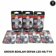MATA CAHAYA WHOLESALE 10 PCS LED FRONT BULB LIGHTS H6 T19 12V AC DC 2 SIDES 12 EYES WHITE LIGHT FOR 