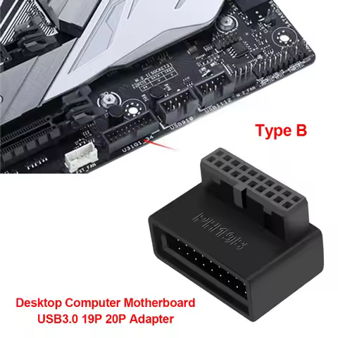 1/2/3/5PCS USB 3.0 19P 20P 90 Degree Computer Motherboard Header Adapter Plug-in Converter PC Deskto