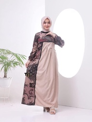 Baju Batik Gamis Zayana Pakaian Wanita Kombinasi Toyobo Exclusive