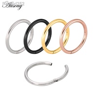 1PC G23 Stainless Hinged Segment Nose Ring 16g 14g Nipple Clicker Ear Cartilage Tragus Helix Lip Piercing Unisex Fashion Jewelry