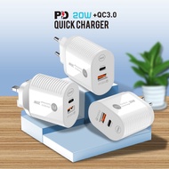 New Style PD20W Mobile Phone Charger 5V3A Charging Head type-c PD European American British Standard Travel Adap