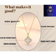 Nana Jewelry Emas Bangkuk Titanium Necklace 24K Gold Emas Korea Plated Women Chain News Design Acces