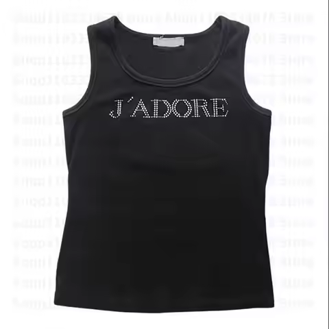 Vintage Punk Rhinestone Letter Gothic Streetwear Short Sleeve T Shirts Y2k Style Tank Top Y2k Style 