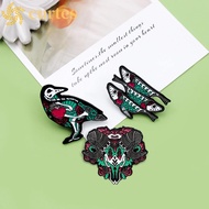 CURTES Halloween Lapel Pins, Punk Spooky Cartoon Animal Brooch, Fashion Alloy Exquisite Clothing Acc