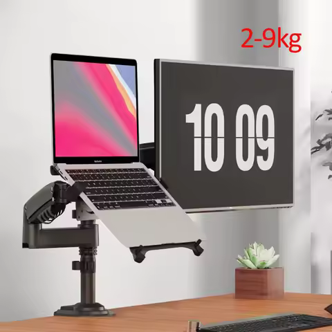 NB H180 FP-2 22"-32" LCD TV monitor desk Holder +10"-17" laptop notebook mount Gas Spring Full Motio