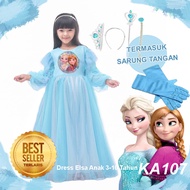 Dress Elsa Frozen 2 Anak 4 5 Tahun Baju Anak Ulang Tahun 4in1 SET Dress Anak Import Anna Elsa Terbar