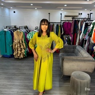 Miyaki ชุดสีทึบแฟชั่นถักมือ Ruffles V คอ Elegant PLUS ขนาดชุดใหม่มาถึงสําหรับ All Seasons