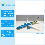 Boeing 787-9 Vietnam Airlines Commercial Airplane Paper Model Kit - Livery Peanut Bird