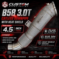 B58 3.0T 4.5 Inch Catless Downpipe Heat Shield Plug & Play | CS Custom Specialist