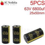5PCS 63V 6800uf Aluminum Electrolytic Capacitor Low ESR High Frequency 25x50mm 63V6800uf Audio Capac