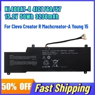 NL40BAT-4 4IC7/60/57 15.2V 50Wh 3230mAh Laptop Battery for Clevo Creator R Machcreator-A Young 15 Re