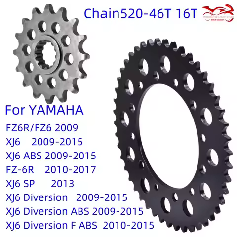520 Motor Front Rear Star Chain Wheel Sprocket for Yamaha FZ6 FZ6R FZ-6R XJ6 SP Diversion F ABS FZ1 