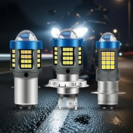 Dual-Color H4 H6 BA20D LED Headlight with Lens, White/Yellow, Hi-Lo Beam Lampu Utama LED H4 H6 BA20D