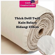 100% Cotton Thick DRILL Twill Calico Fabric/Kain Belacu/ Unbleached cotton/Muslin