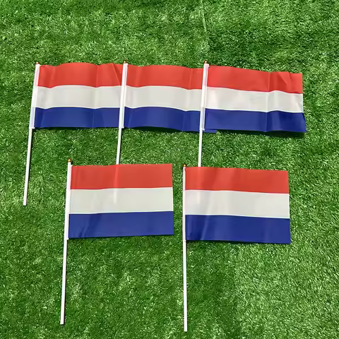 (SKY FLAG)Netherlands Hand Flag 10/20/50/100pcs 14 * 21cm Netherlands Hand Flag Netherlands Hand Wav
