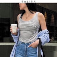 SALISA - TANK Ruched Grey Glitter เสื้อกล้าม