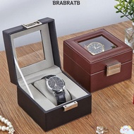 BRABRAA Watch Storage Box, Leather Wood Watch Box, Portable 1 Watch Slot Watch Collection Box Home