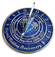 NauticalMart 15th Crystal Wedding Anniversary Sundial Gift for Parents, Grandparents, Friends, Husba