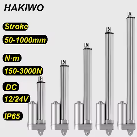 HAKIWO 12V 24V IP65 Linear Actuator 3000N 50mm 100mm 400mm 600mm 800mm 1000mm Stroke Solar Tracker M
