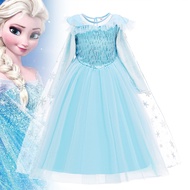 MQATZ Fancy Queen Frozen Elsa Anna Costume Girls Princess Dress Toddler Halloween Cosplay Party Long