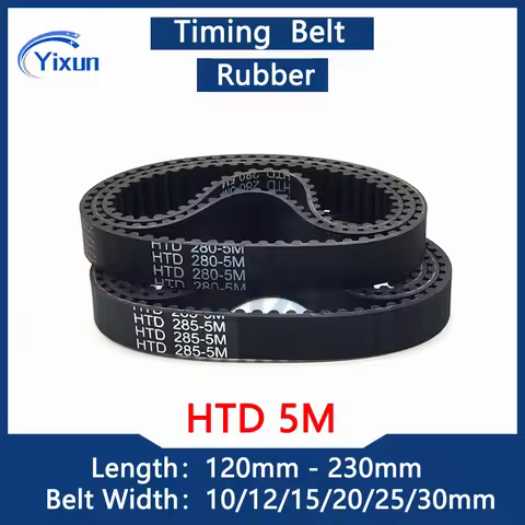 HTD 5M Rubber Timing Belt Length 120 150 170 175 180 185 195 200 205 210 215 220 225 230mm Width 10/