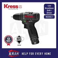 KRESS KU202.1 12V 10mm Brushless Drill Cordless Driver Kit Hand Drill 2 Speed Screwdriver Power Dril