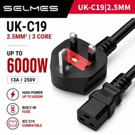 Power Cord UK Plug 3 Pin IEC C19 2.5mm 13A 250V UPS PDU Power Supply Cable AC Extension Cable SELMES