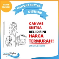 New Trend Kanvas Lukis Sketsa Aestetik, Sketsa Lukis Pemandangan,