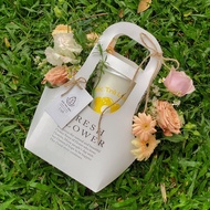[Wholesale 100 BAGS]Fresh Flower handle paper bags for flowers and drinks, used as gifts, with botto