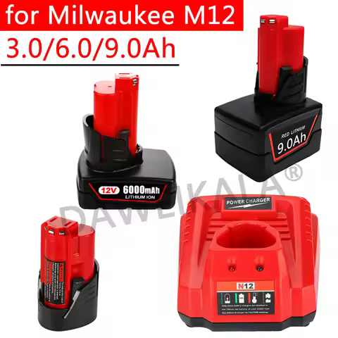 For Milwaukee M12 Battery 3.0Ah/6.0Ah 12V Rechargeable Battery For Milwaukee M12 Tool 48-11-2402 48-