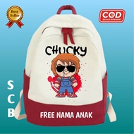 Tas ransel anak sekolah karakter  Boneka Chucky