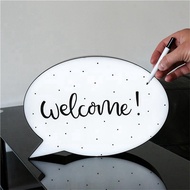 2X LED Message Handwriting Letter Light Box Speech Bubble Shape Writing Board Add 2 Pen for Birthday