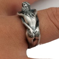Adam and Eve Humanoid Ring Personality Exaggerated Unique Trendy Niche Art Index Finger Ring Jewelry