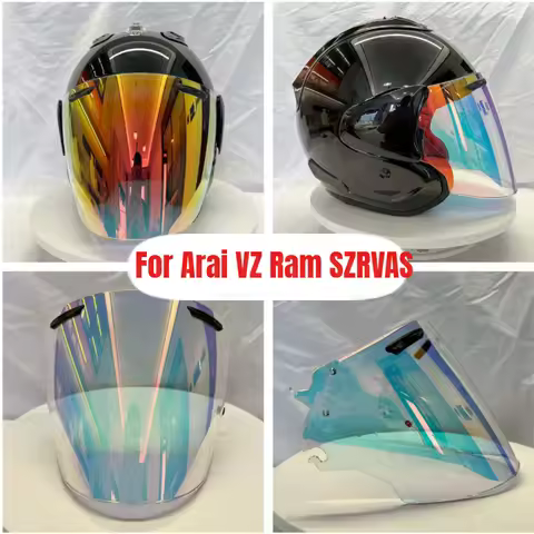 VZ-Ram SZRVAS Aurora Visor Replacement Lens for Arai VZ-Ram SZRVAS Motorcycle Half Helmet Silver-Pla