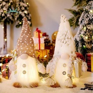 Set of 2 Christmas Gnomes, Lighted Christmas Gnomes Figurines  Plush Xmas Decorations - White Winter