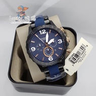 FOSSIL Watch Black Blue Laminated Rubber Strap Three Eyes Chronograph Waterproof Quartz Watch Fashion Large Dial Casual