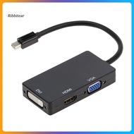  Portable 3 in 1 Thunderbolt Mini Display Port to HDMI-compatible VGA DVI Adapter Cable