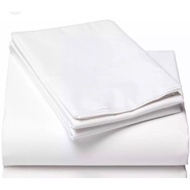 CADAR HOTEL PUTIH SINGLE FLAT SHEET KAIN COTTON 100%