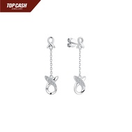 Top Cash Jewellery 10k Lab Grown Dangling Diamond Fish Stud Earrings