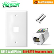 Vionscan Cat6 Ethernet Keystone Wall Plate,RJ45 Wall Plate,Includes RJ45 Modular keystone jack