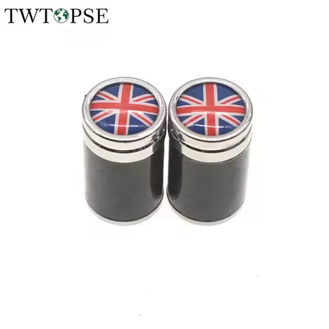 TWTOPSE Bicycle Tire Valve Carbon Cap For Brompton Folding Bike Brithish Flag 3SIXTY PIKES Birdy Dah