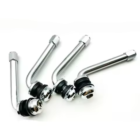 4x 1.8'/ 2.4' 45mm/60mm/70mm TPMS Chrome Tire Tyre Valve Stems 90 Degree Angle 2/3 Piece Wheels Fit 